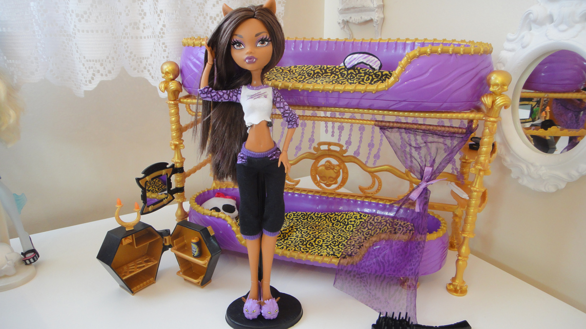 Monster High-Monster High: Mãe da Cleo em boneca+Pack da Clawdeen na caixa